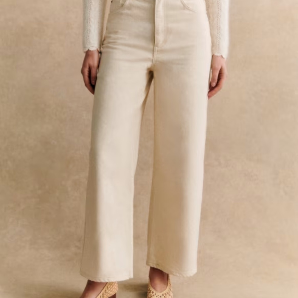 Sezane Le Crop Ecru Like New - Size 4 (US) / 36 (FR)